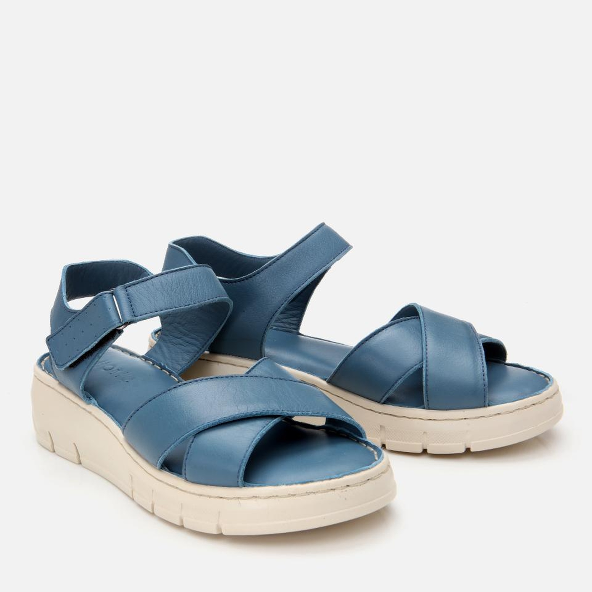 Kadın Deri Mavi Ayarlanabilir Comfort Sandalet