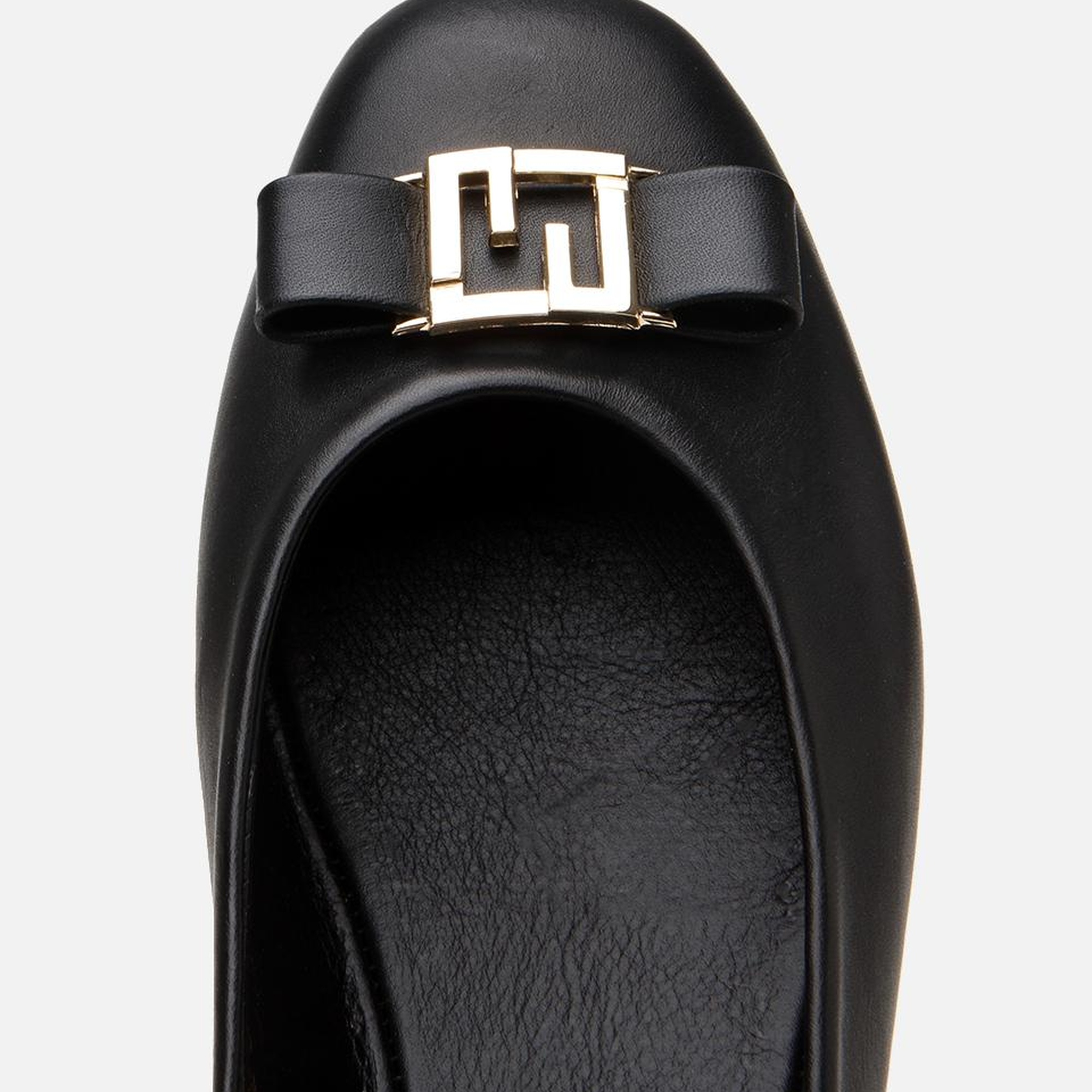 Kadın Deri Siyah Tokalı Babet