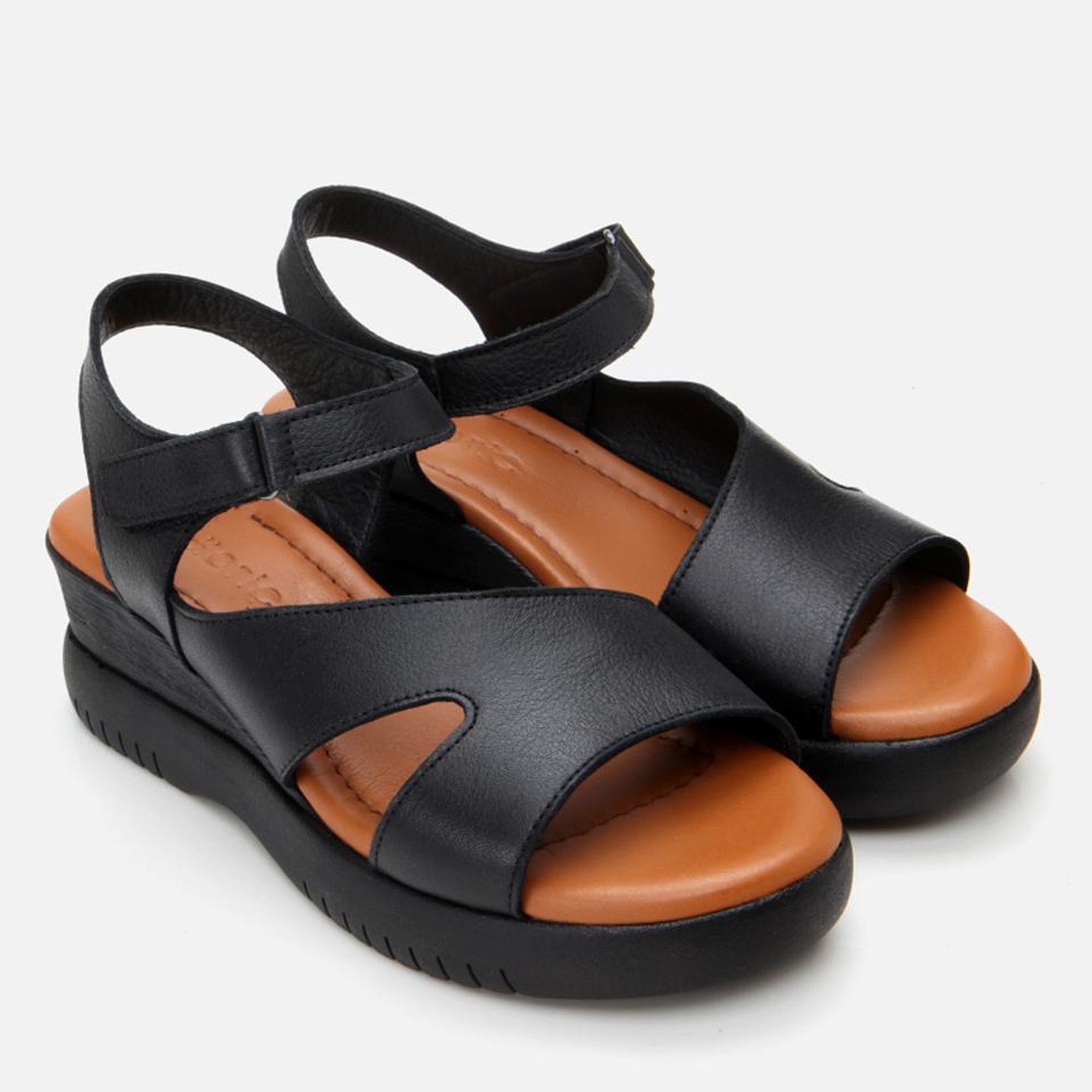 Kadın Deri Siyah Dolgu Topuklu Sandalet