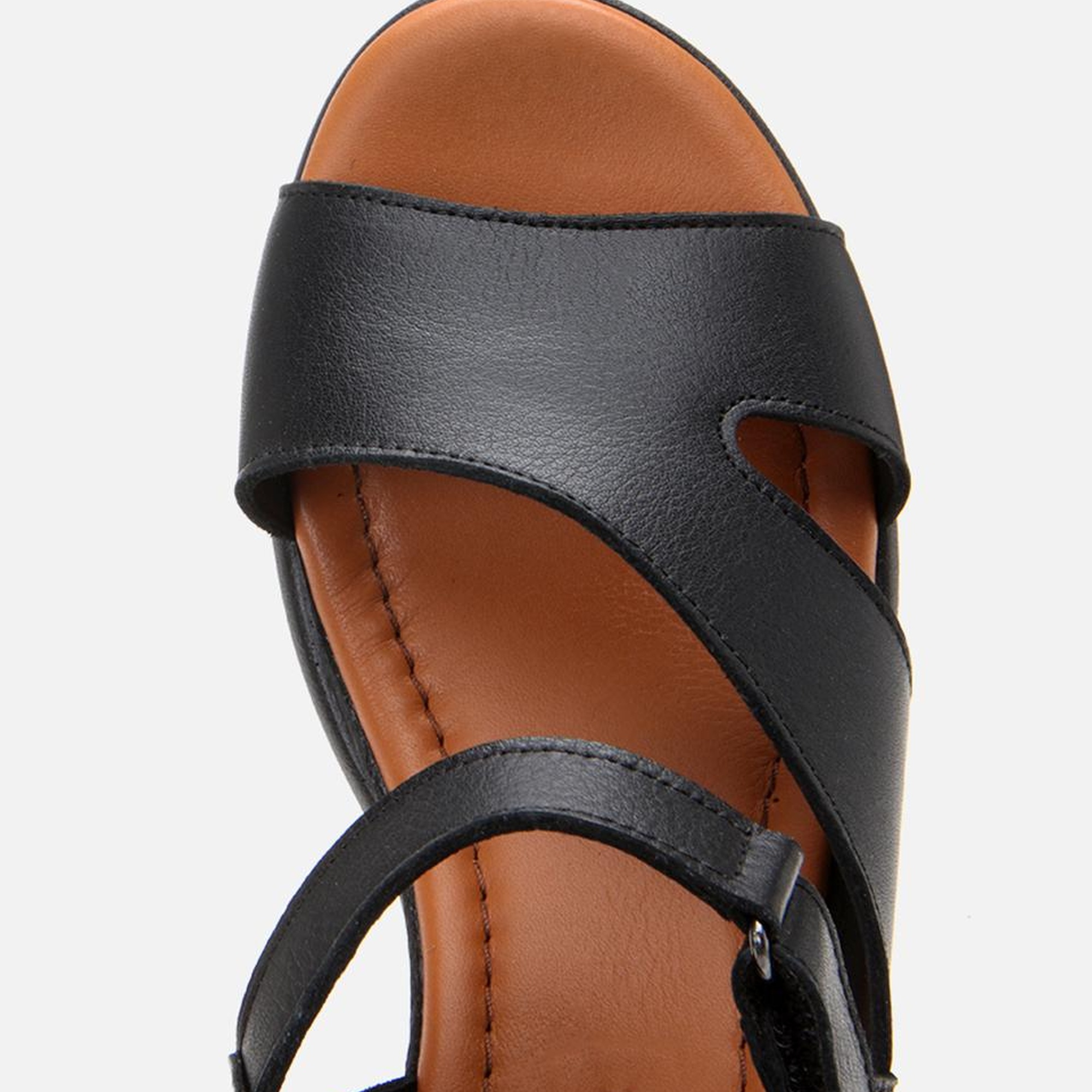 Kadın Deri Siyah Dolgu Topuklu Sandalet