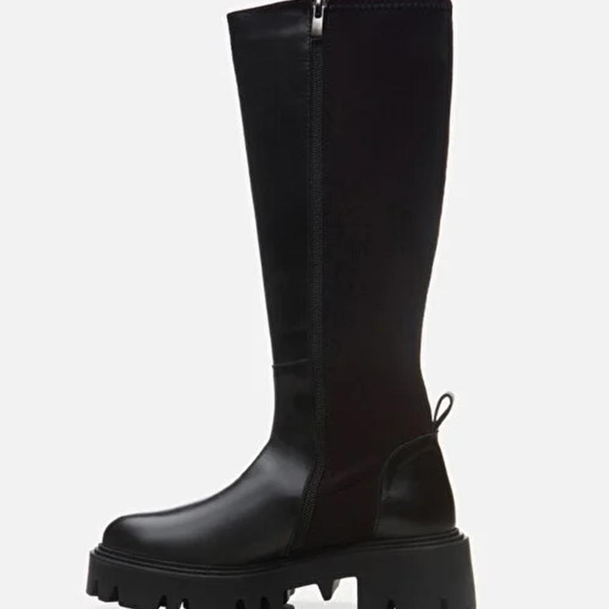 Kadın Deri Siyah Streç Çizme