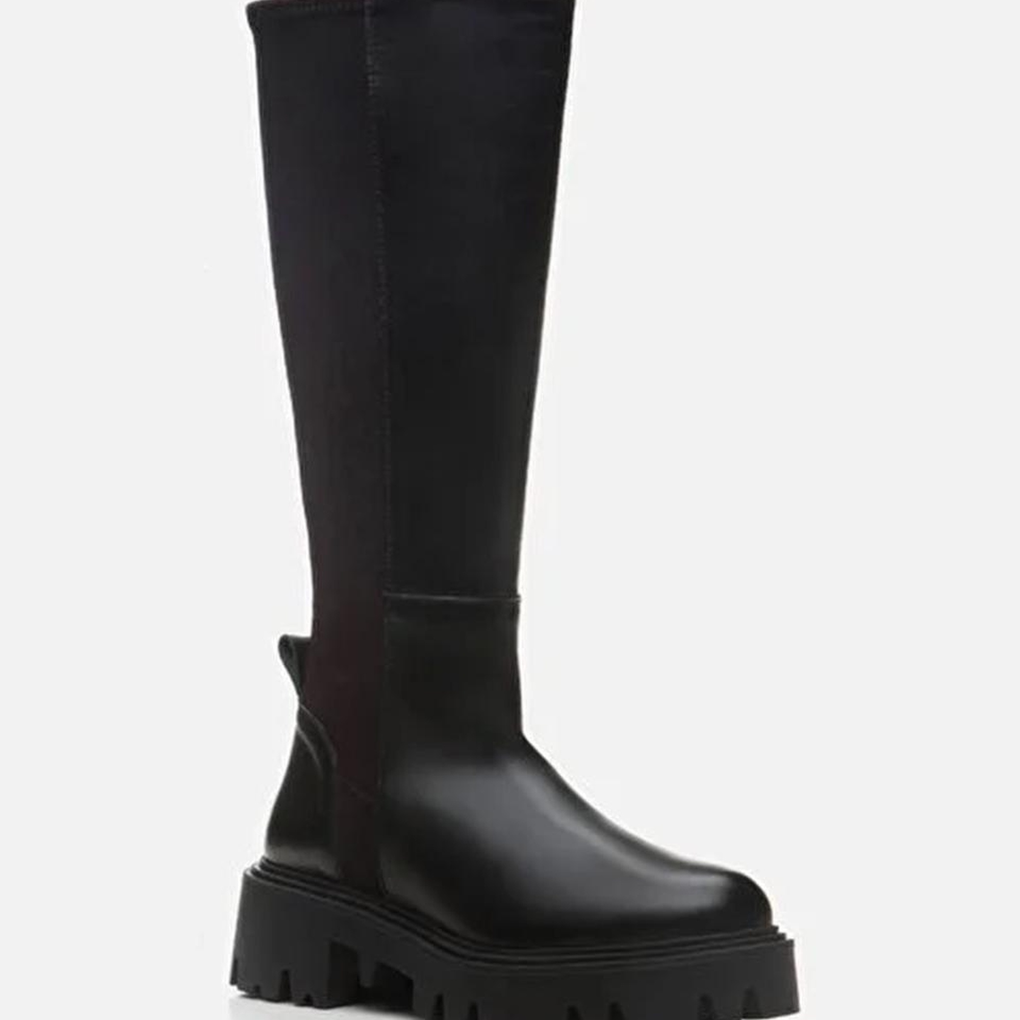 Kadın Deri Siyah Streç Çizme