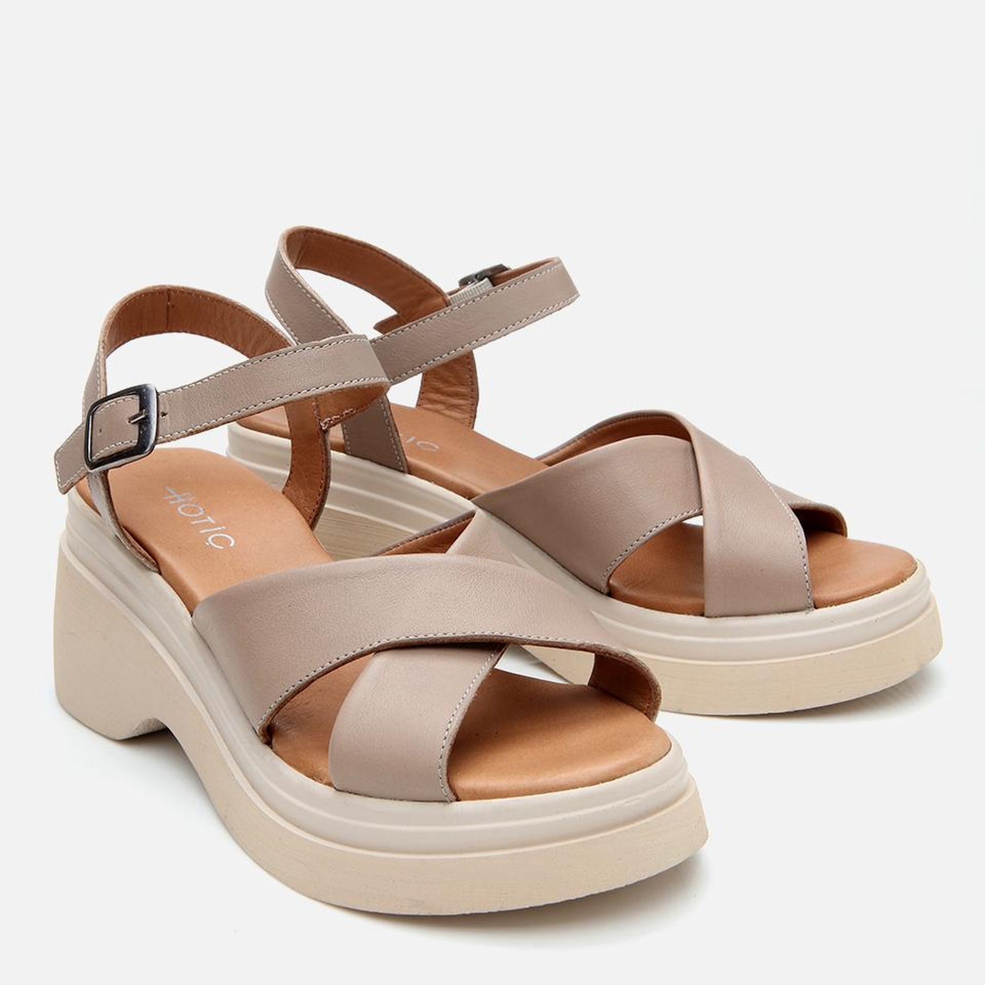 Kadın Deri Vizon Dolgu Topuklu Sandalet