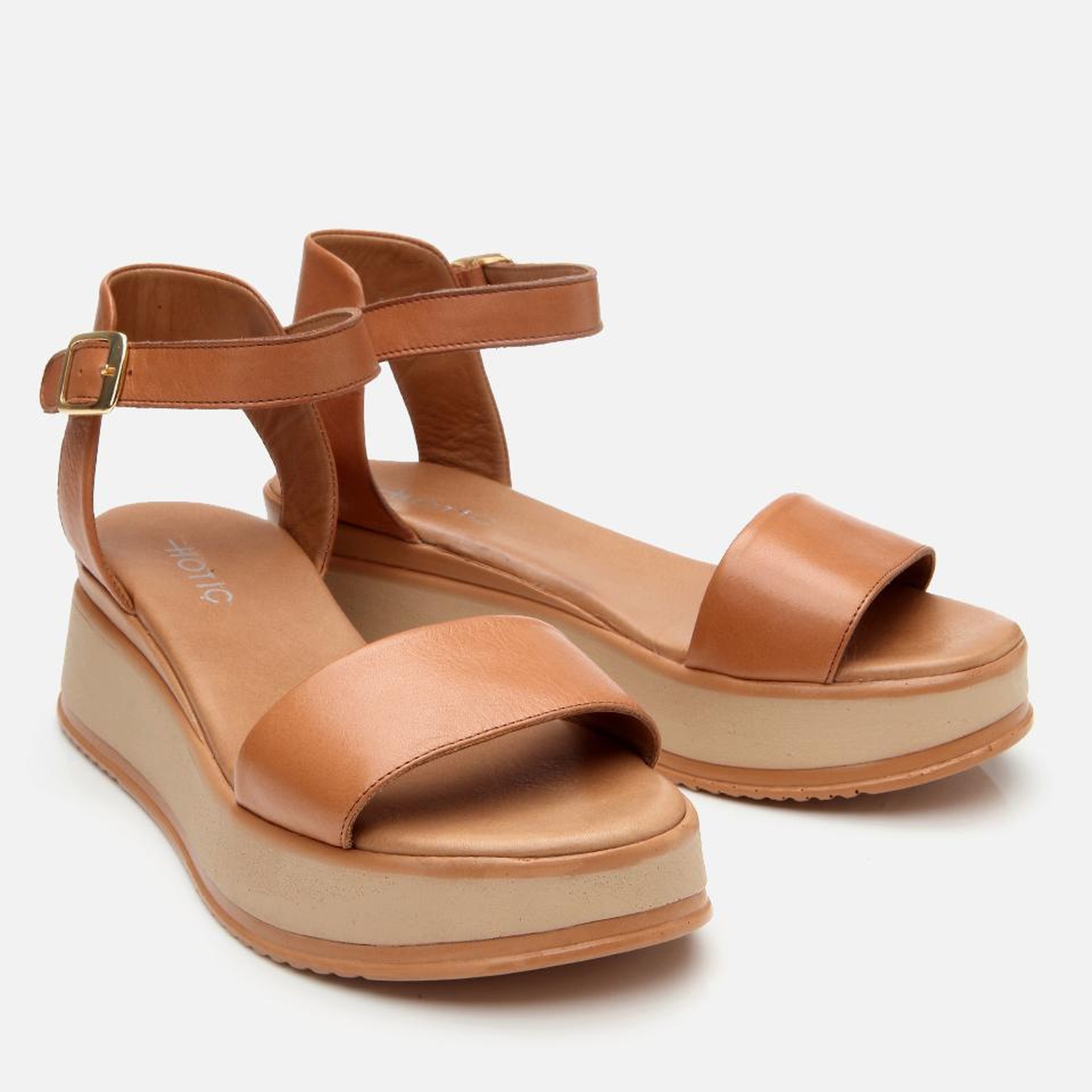 Kadın Deri Taba Dolgu Topuklu Sandalet