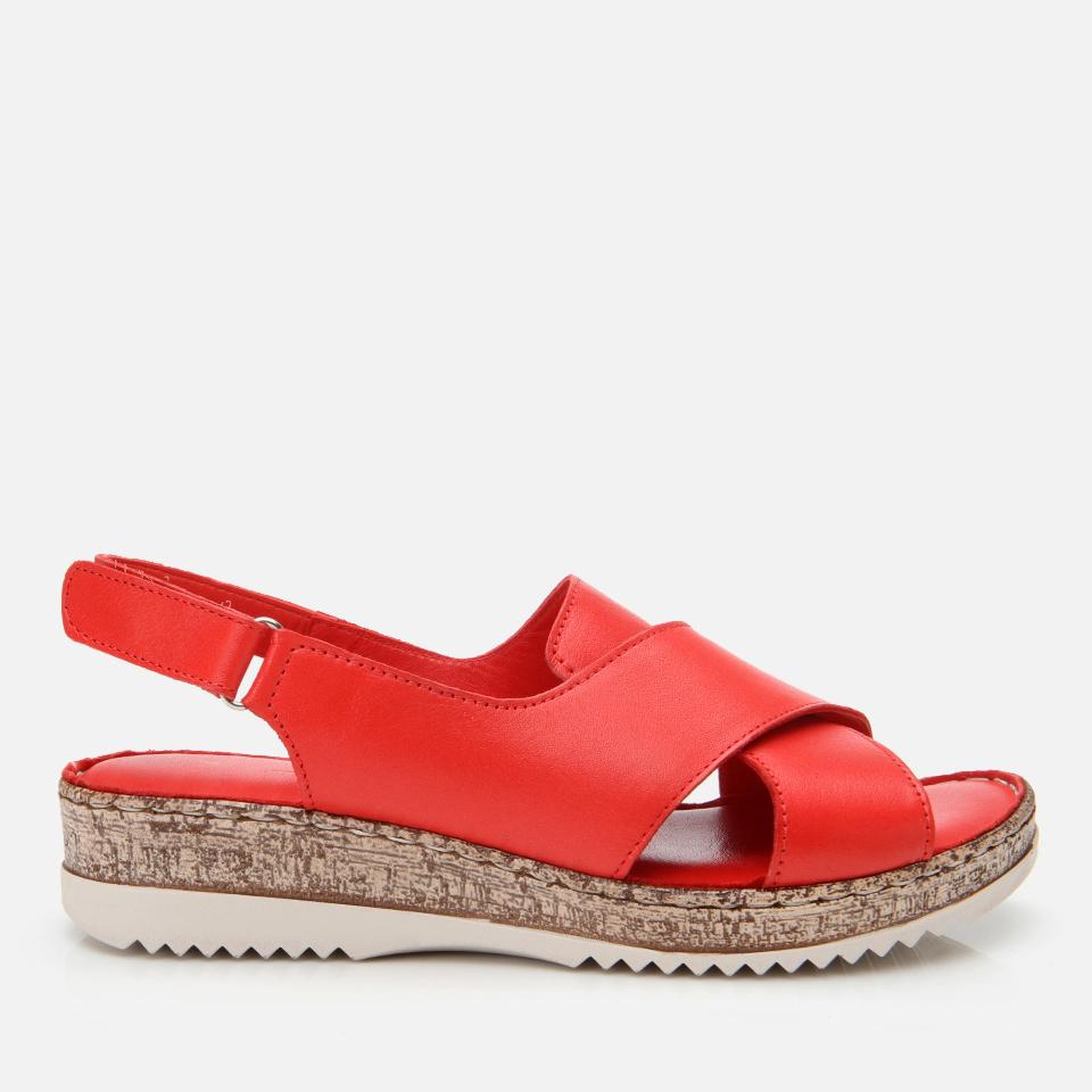 Kadın Deri Kırmızı Ayarlanabilir Comfort Sandalet