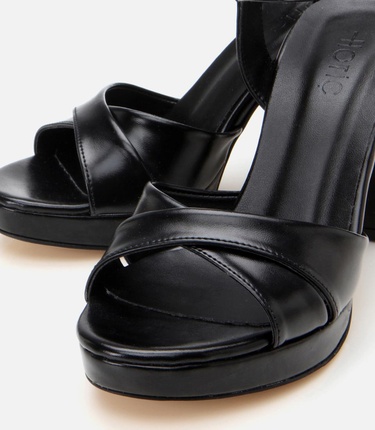  Kadın Siyah Abiye Yüksek Topuklu Sandalet