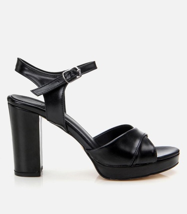  Kadın Siyah Abiye Yüksek Topuklu Sandalet