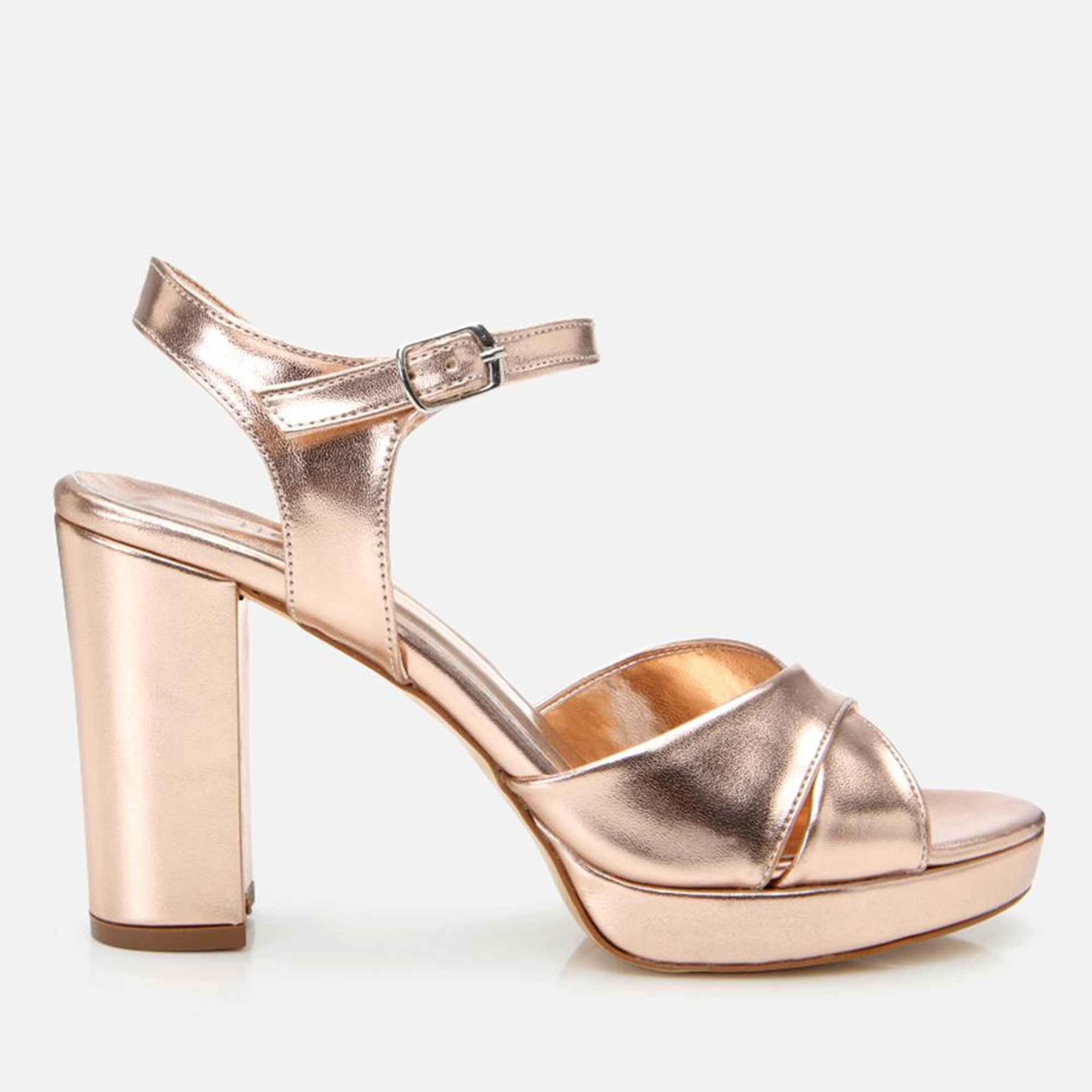 Kadın Pudra Abiye Yüksek Topuklu Sandalet