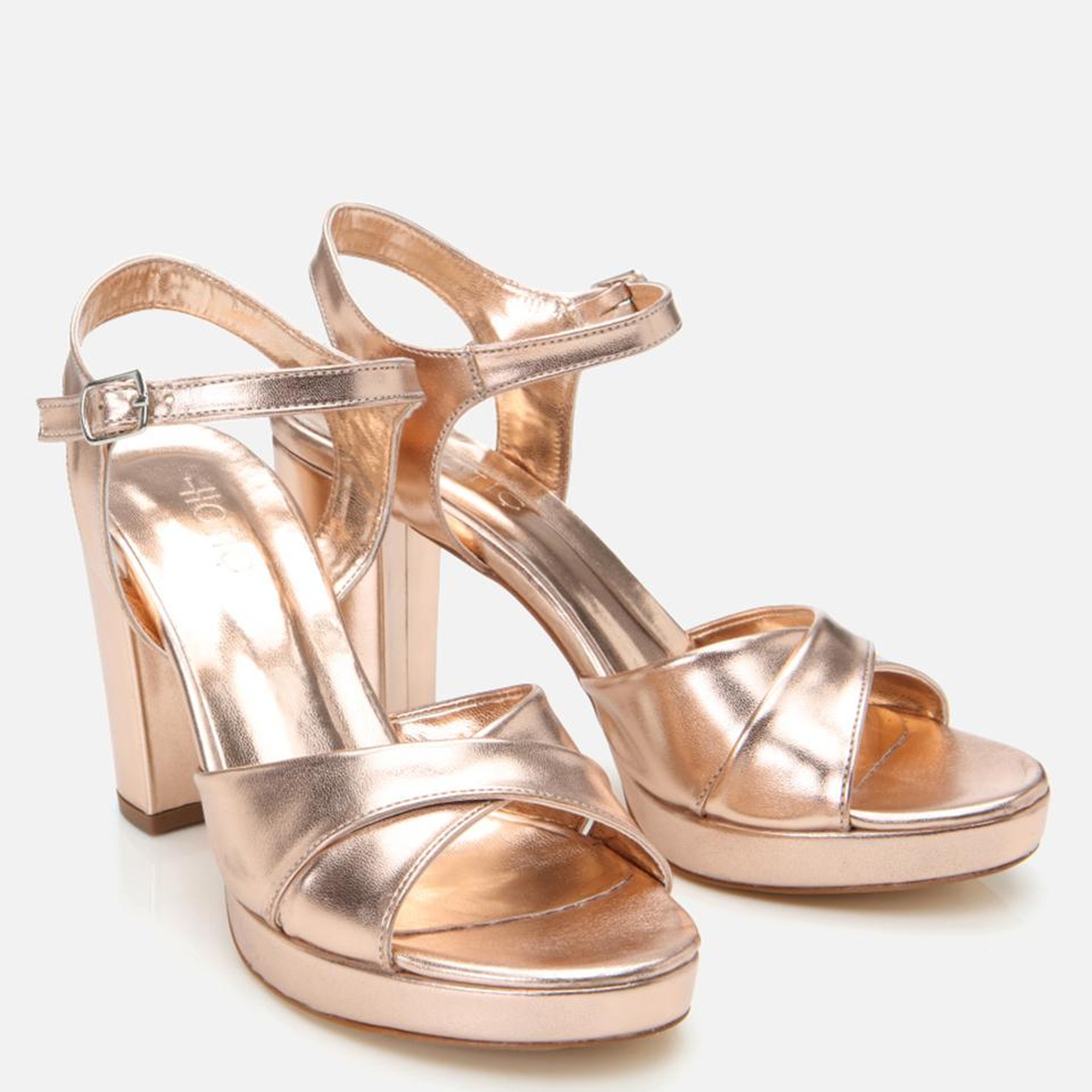 Kadın Pudra Abiye Yüksek Topuklu Sandalet