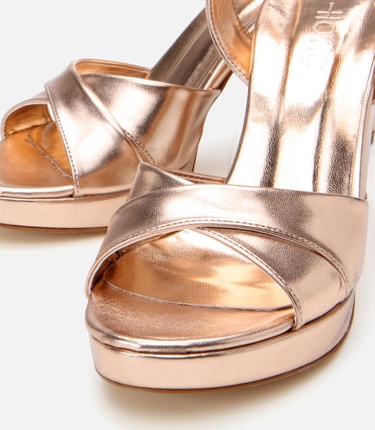  Kadın Pudra Abiye Yüksek Topuklu Sandalet