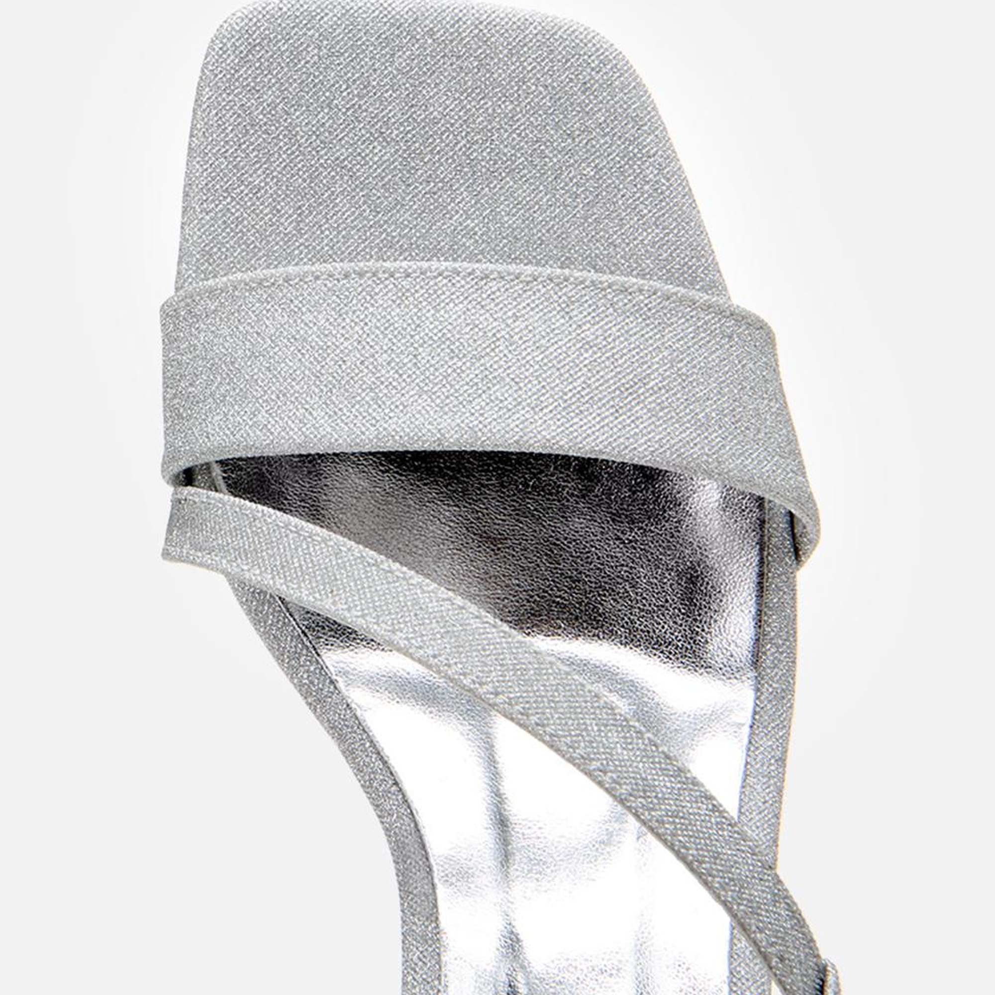 Kadın Lame Simli Abiye Topuklu Sandalet