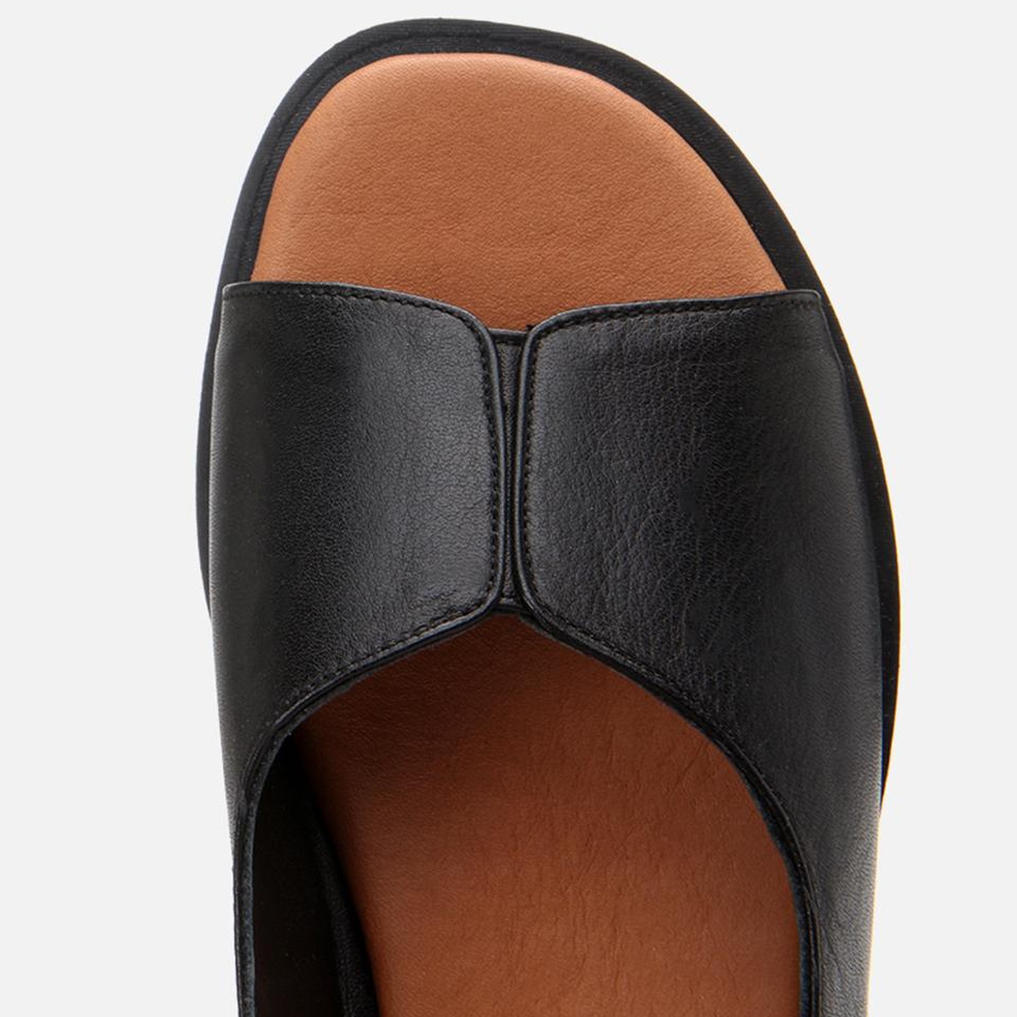 Kadın Deri Siyah Düz Sandalet