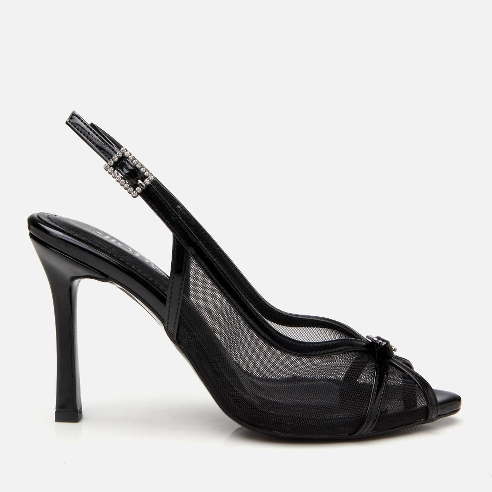 Kadın Siyah Transparan Detaylı Topuklu Sandalet