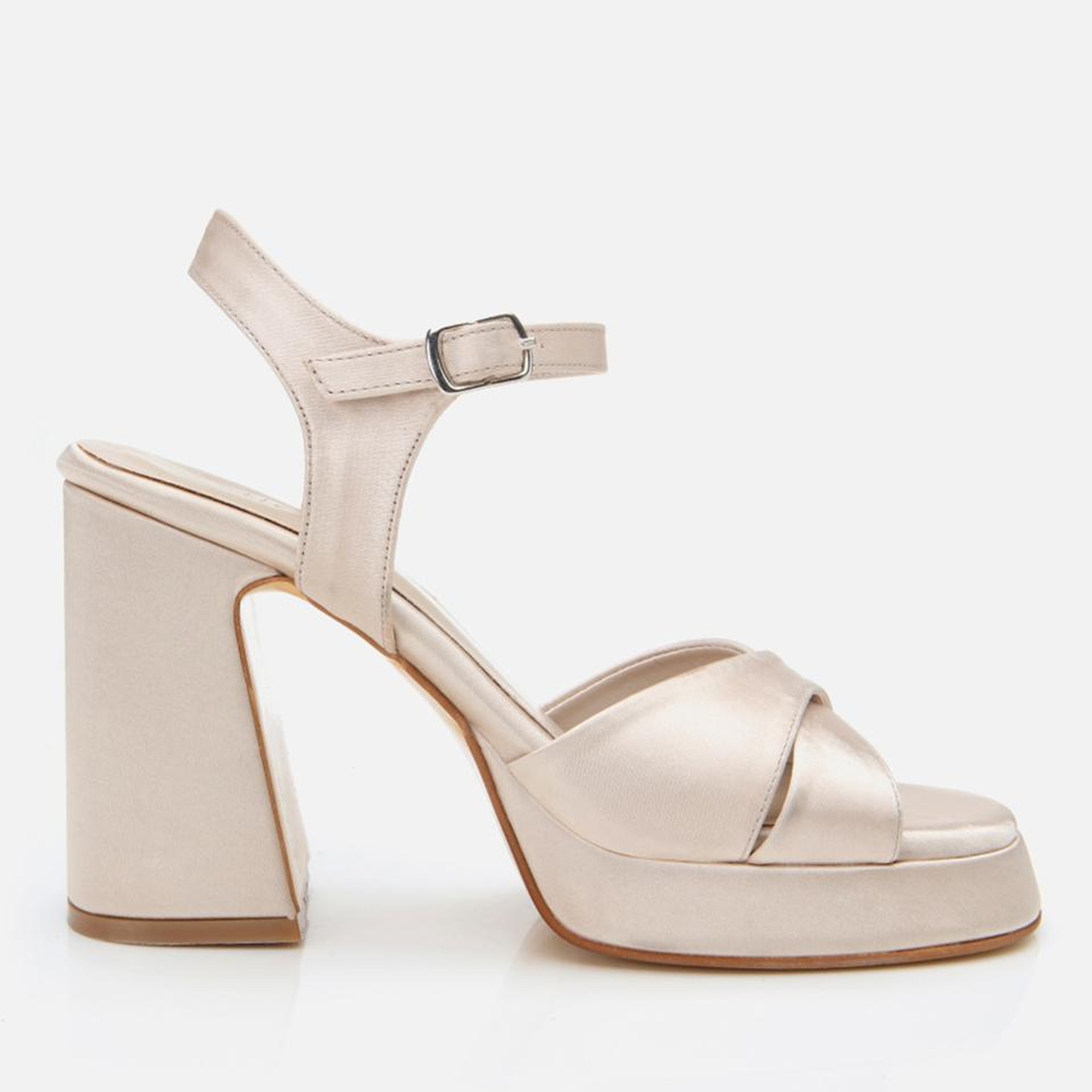 Kadın Bej Abiye Yüksek Topuklu Sandalet
