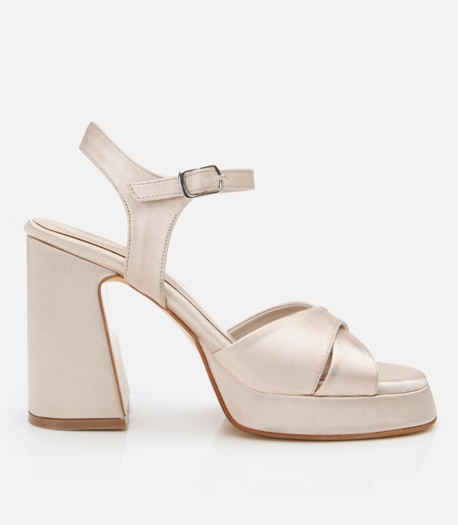  Kadın Bej Abiye Yüksek Topuklu Sandalet