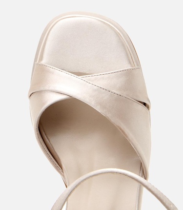  Kadın Bej Abiye Yüksek Topuklu Sandalet