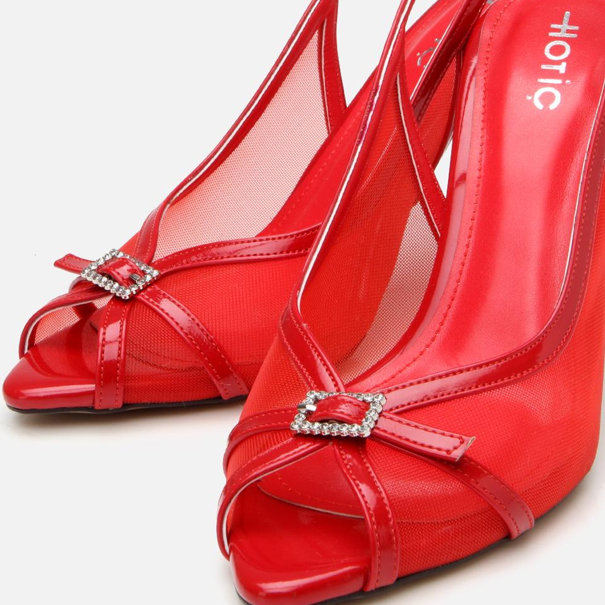 Kadın Kırmızı Transparan Detaylı Topuklu Sandalet