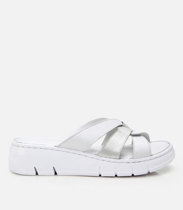  Kadın Deri Beyaz Comfort Terlik