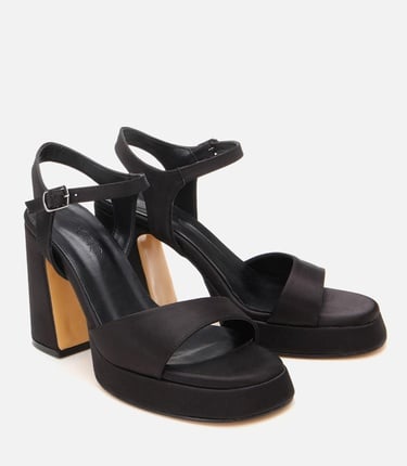  Kadın Siyah Abiye Yüksek Topuklu Sandalet