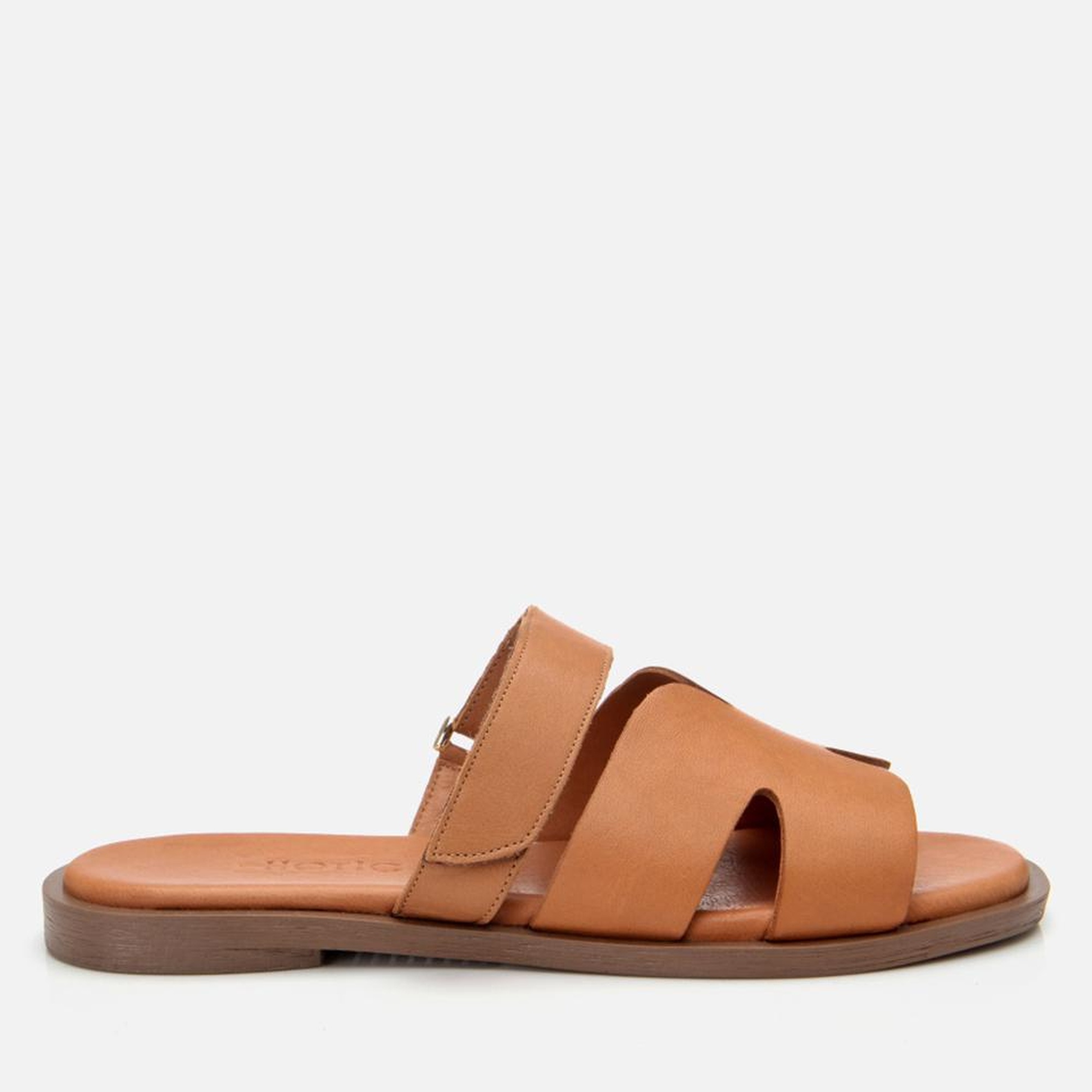 Kadın Deri Taba Ayarlanabilir Düz Terlik