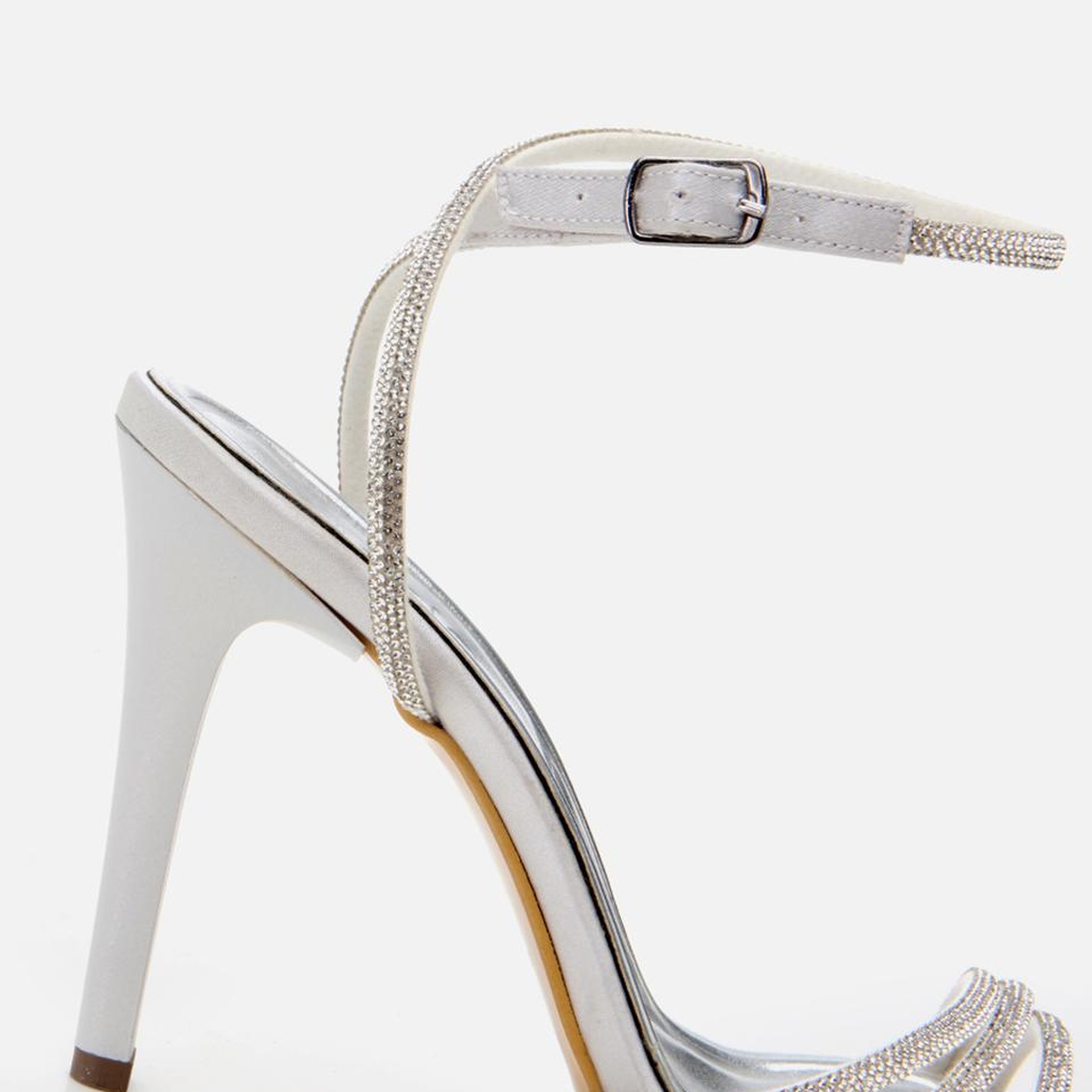 Kadın Lame Taşlı Abiye Yüksek Topuklu Sandalet