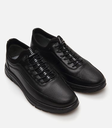  Erkek Deri Siyah Spor Ayakkabı