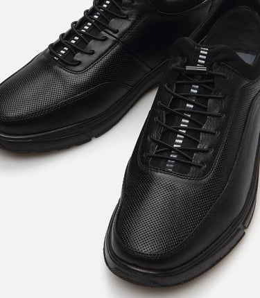  Erkek Deri Siyah Spor Ayakkabı