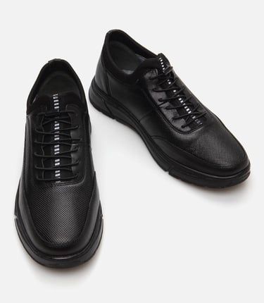  Erkek Deri Siyah Spor Ayakkabı