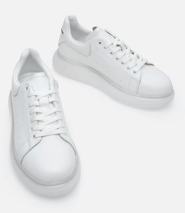  Erkek Deri Beyaz Günlük Ayakkabı