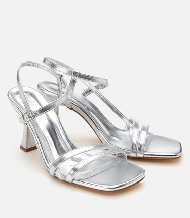  Kadın Lame Abiye Topuklu Sandalet