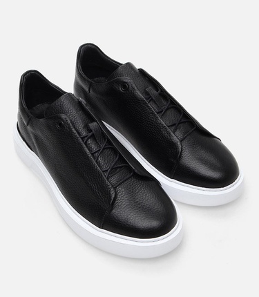  Erkek Deri Siyah Günlük Ayakkabı