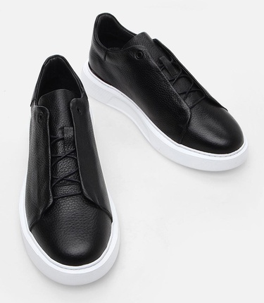  Erkek Deri Siyah Günlük Ayakkabı