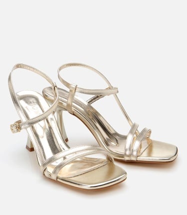  Kadın Gold Abiye Topuklu Sandalet