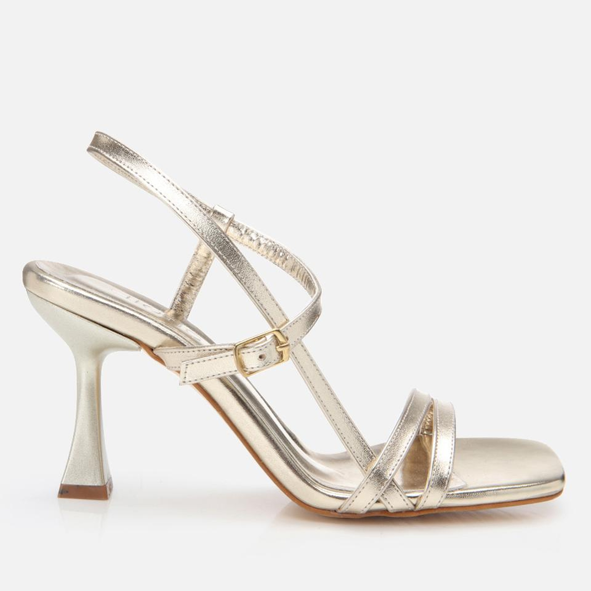 Kadın Gold Abiye Topuklu Sandalet