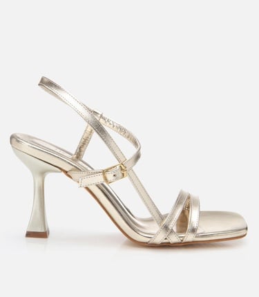  Kadın Gold Abiye Topuklu Sandalet