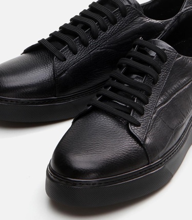  Erkek Deri Siyah Günlük Ayakkabı