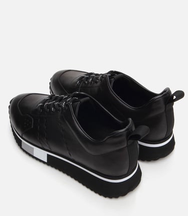  Erkek Deri Siyah Spor Ayakkabı