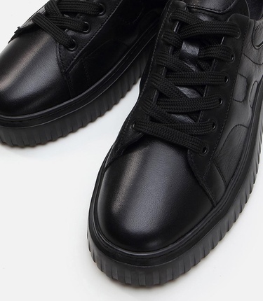  Erkek Deri Siyah Günlük Ayakkabı