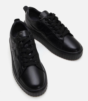  Erkek Deri Siyah Günlük Ayakkabı