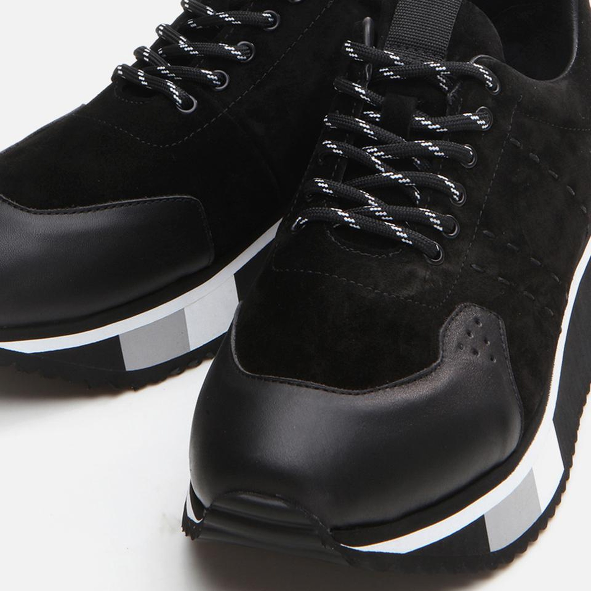 Erkek Deri Siyah Spor Ayakkabı