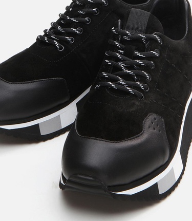  Erkek Deri Siyah Spor Ayakkabı