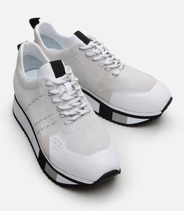  Erkek Deri Beyaz Spor Ayakkabı