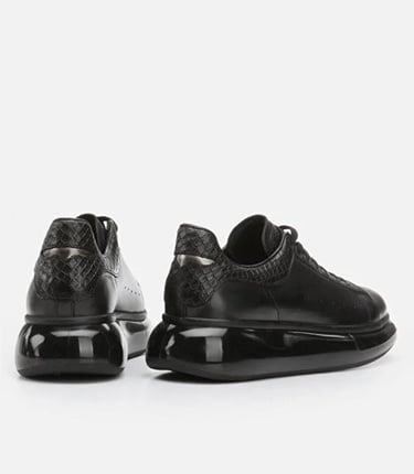  Erkek Deri Siyah Günlük Ayakkabı