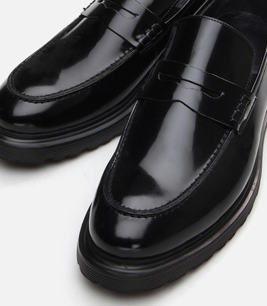  Erkek Deri Siyah Loafer