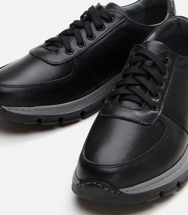  Erkek Deri Siyah Günlük Ayakkabı