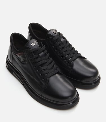  Erkek Deri Siyah Günlük Ayakkabı