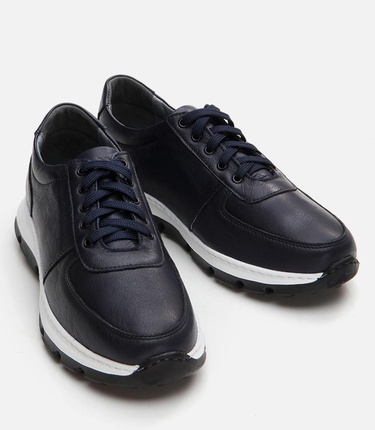  Erkek Deri Lacivert Günlük Ayakkabı