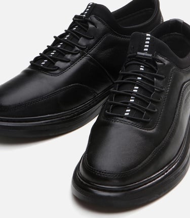  Erkek Deri Siyah Günlük Ayakkabı