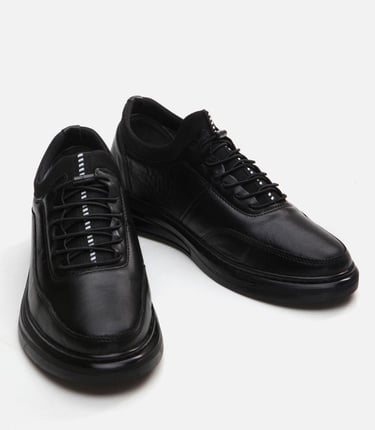  Erkek Deri Siyah Günlük Ayakkabı