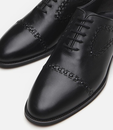  Erkek Deri Siyah Klasik Ayakkabı